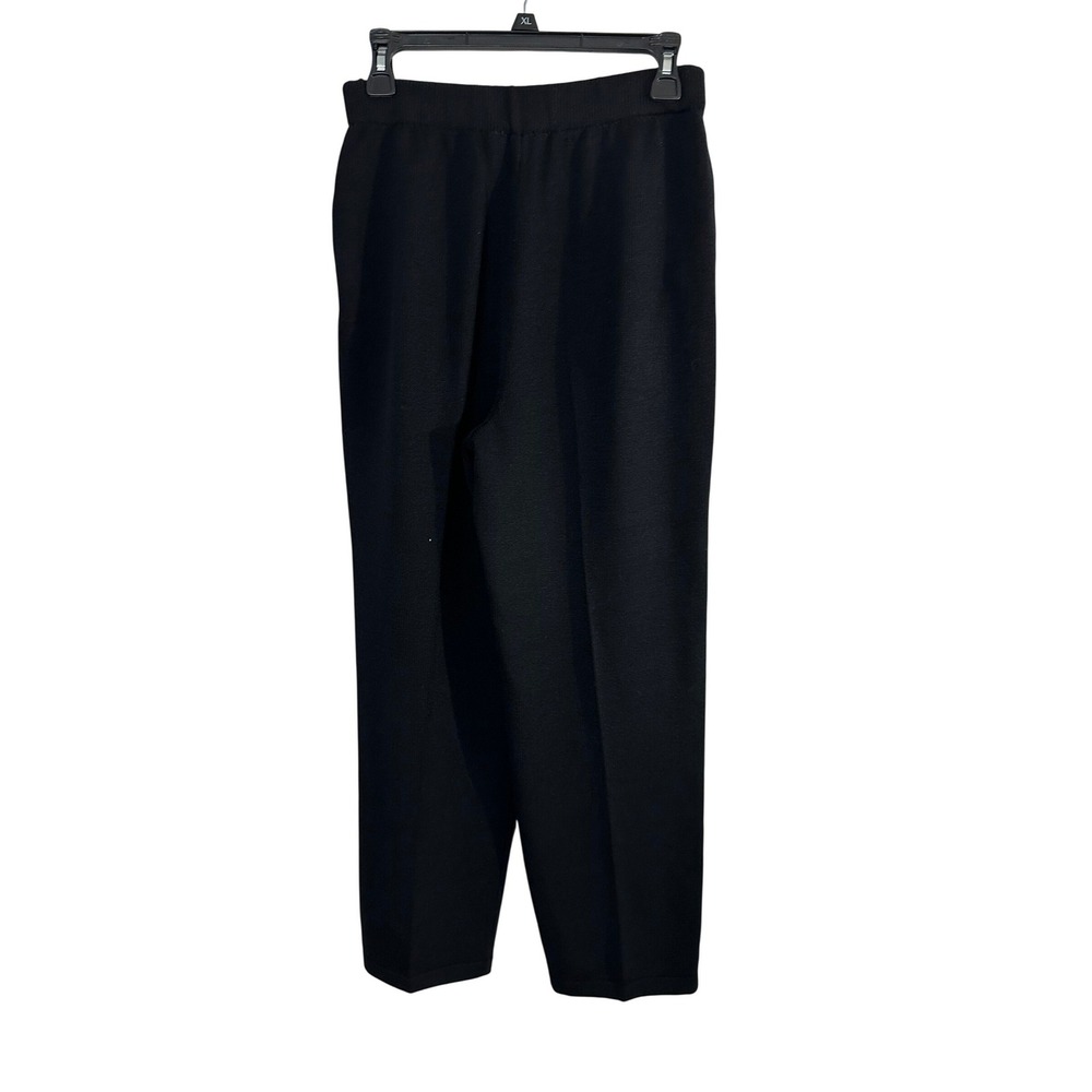 St. John Basics Black Knit Pleated Front Elastic Waist Pants Size 6